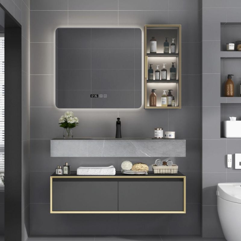 Nordic Modern Simple Bathroom Cabinet Intelligent Mirror Cabinet Solid Wood