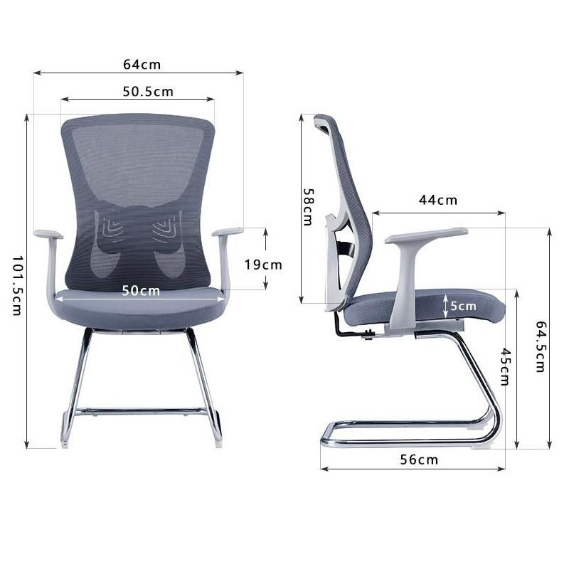 China Manufacture Wide Seat Fix Armrest Home Office Ergonomic Guest Chair