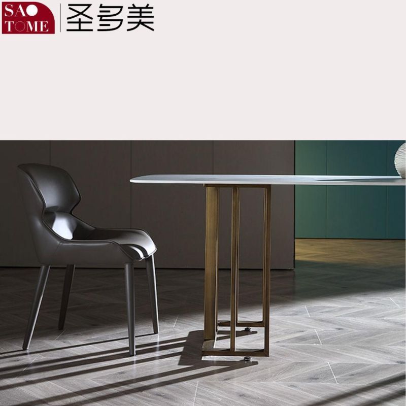 Modern Rock Furniture Stainless Steel Square Tube Vertical Bar Dining Table