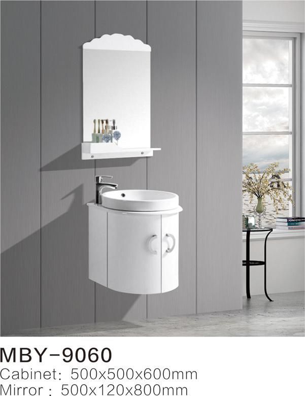 Modern Bathroom Vanity Sink Basin Cabinet Set PVC Side Cabinet Smart LED Lighting Mirror