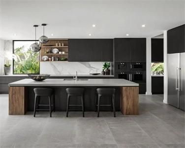 Contemporary High Quality Integrated Melamine Kitchen Cabinet with Kitchen Island