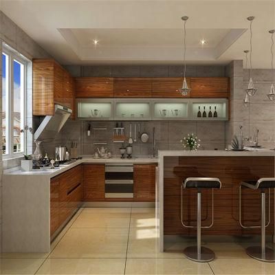 European Popular Kitchen Cabinet with Pretcut Grainite Countertops