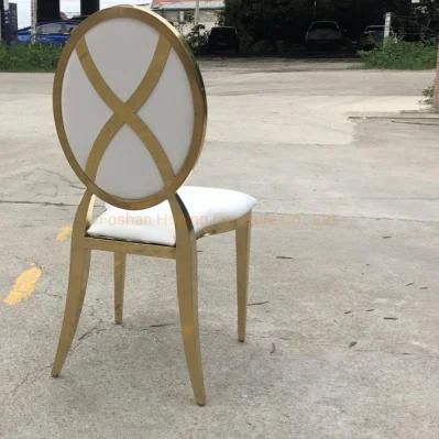 Cheap Wedding Chair Decoration Event Party Chair Rose Gold Dinner Set Factory Price Gold Stainless Steel Chair X Shape Cross Back Chair