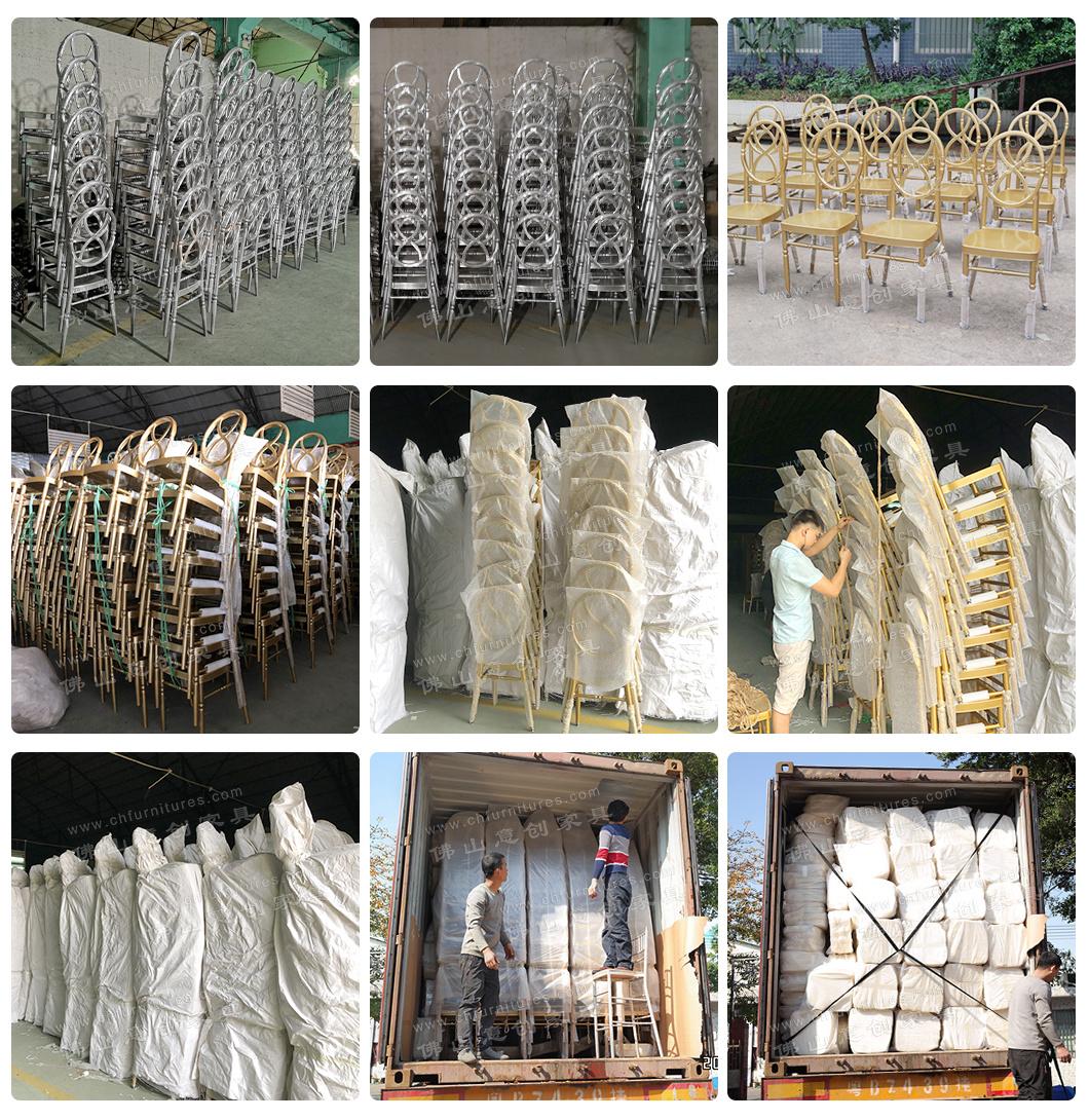 Yc-A76 New Style 2019 Manufacturers Wholesale Aluminum Stacking White Wedding Tiffany Chairs China