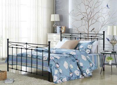 American-Style European-Style Classic Simple Modern High-End High-Quality Formaldehyde-Free Double Wrought Iron Bed 1.8m