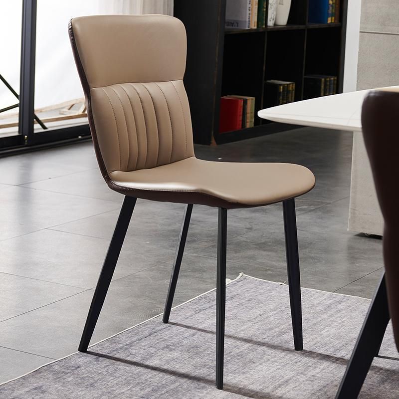 Wholesale Furniture Hotel Cafe Modern Metal Legs Leather Dining Chairs