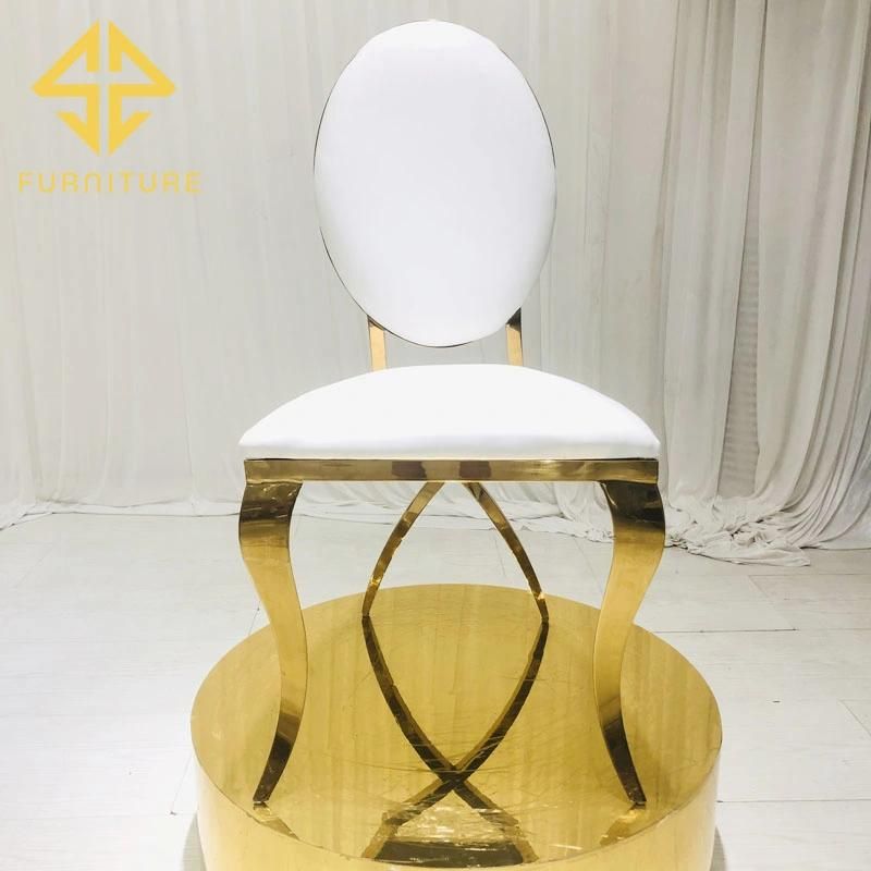 Modern Luxury Hotel Banquet Furniture Golden Metal Frame Stainless Steel Wedding Chair for Restaurant Event Party Used