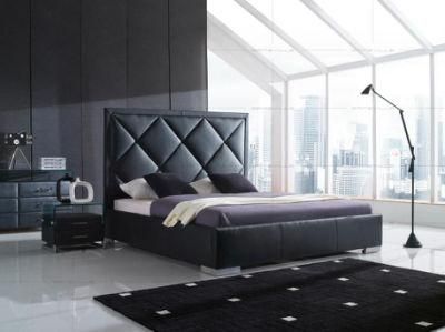 Modern Italy Furniture Bedroom Furniture Set Leather Bed Wall Leather Bed Gc1610