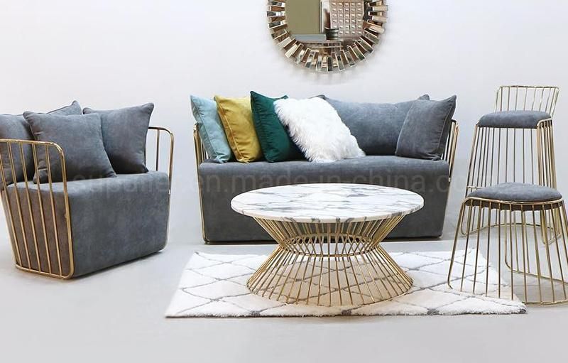 2020 New Modern Drum Style Metal Wire Coffee Table