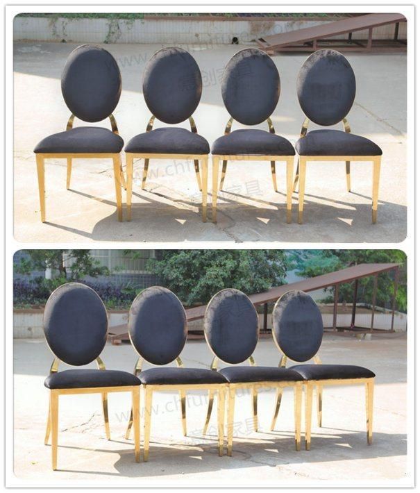 Modern Stainless Gold Oval Stainless Steel Wedding Chairs Ycx-Ss34