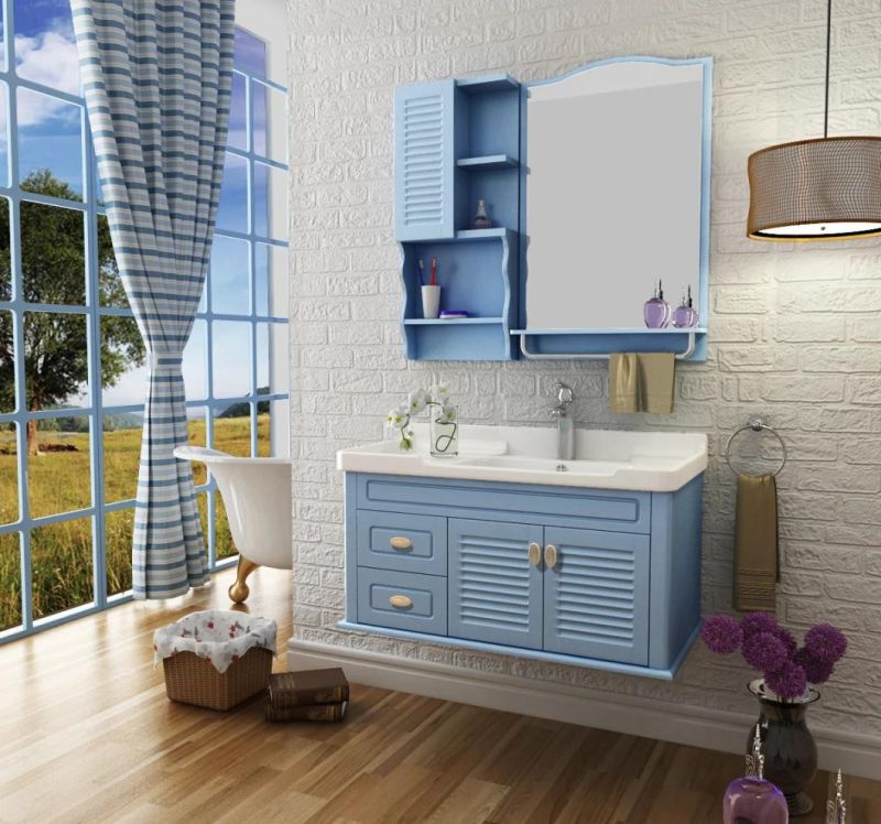 Floor Stand PVC Modern Bathroom Cabinets Vanities Hotel Bathroom Furniture