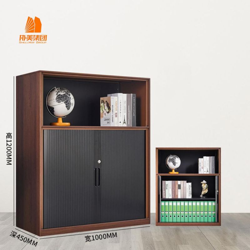 Rolling Door Low Filing Cabinet, Office or Living Room File Cupboard, Modern Furniture.