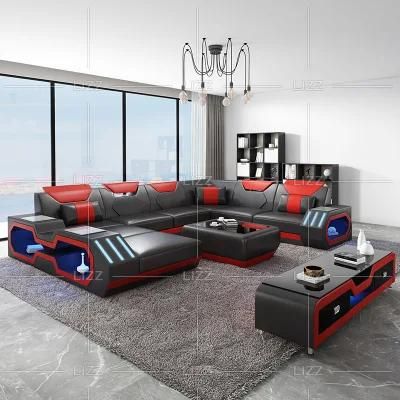 Sofa furniture Set U Shaped Sofa Living Room Home Furniture with LED Light Sofas