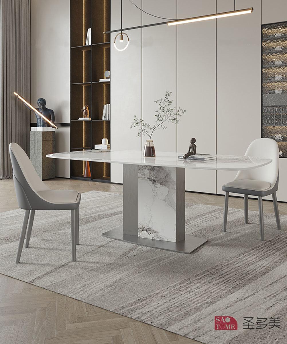 Modern Extendable Living Room Rock Board Furniture Four Legged Metal Dining Table