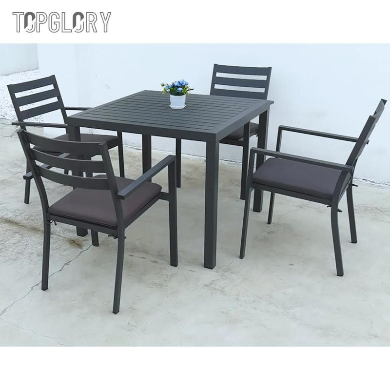 Factory Wholesale Price New Design Home Furniture Outdoor PP Plastic Rattan Olifen Rope Dining Chair and Table