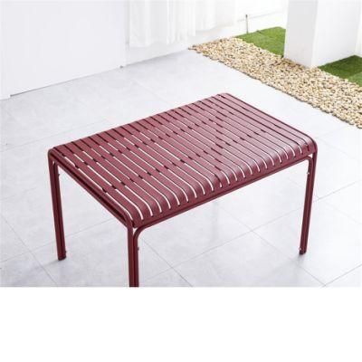 6 Person Dining Table Aluminum Slat Top Modern Design Aluminum Outdoor Dining Table Garden Furniture