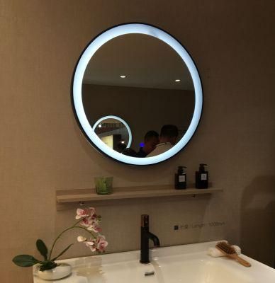 Brass Golden Black White Color Steel Metal Framed Wall Mounted Bathroom Backlit LED Mirror with Leather Strap