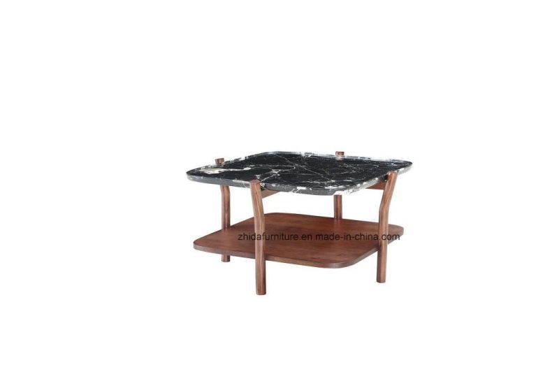 Modern Black Marble Top Side Table