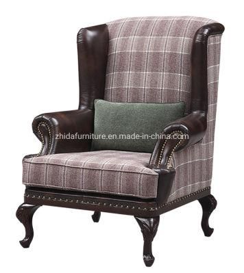 American Style Leather Cover Fabric Living Room Chair Bedroom Hotel Chair