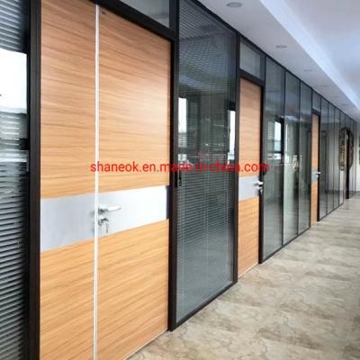 Shaneok Redesign Glass Office Wall Partition with Venetian Blind