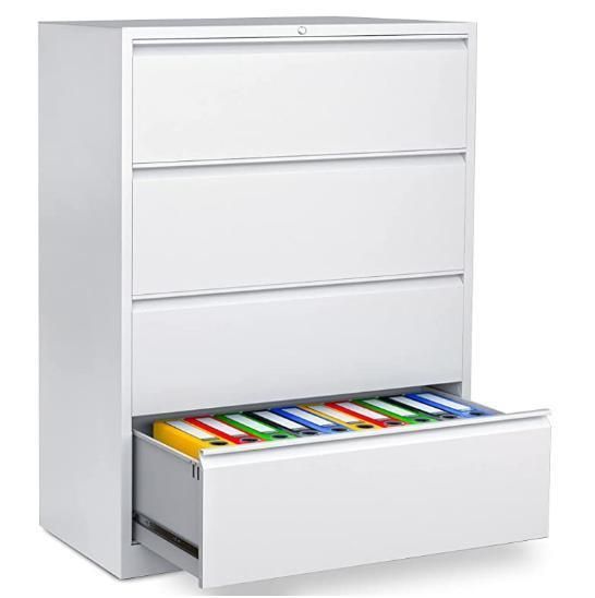 Modern 4-Drawer Steel Lateral Filing Cabinet