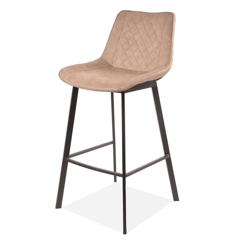 Nordic Modern Luxury Tall Cheap Counter Furniture Metal PU Back Kitchen High Stool Bar Chairs