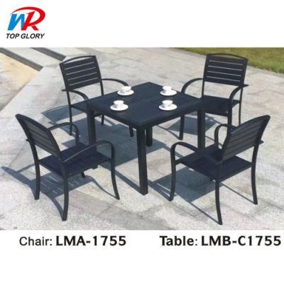 Aluminum Outdoor Cafe Metal Chair WPC Garden Sets