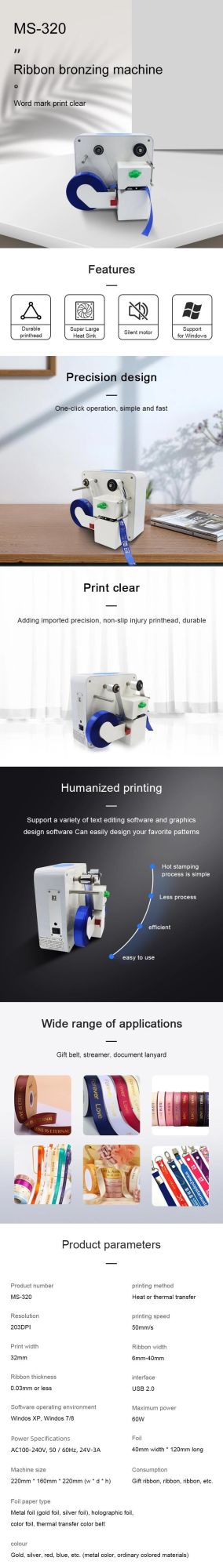 Digital Foil Machine Satin Ribbon Printer for Gift Shop