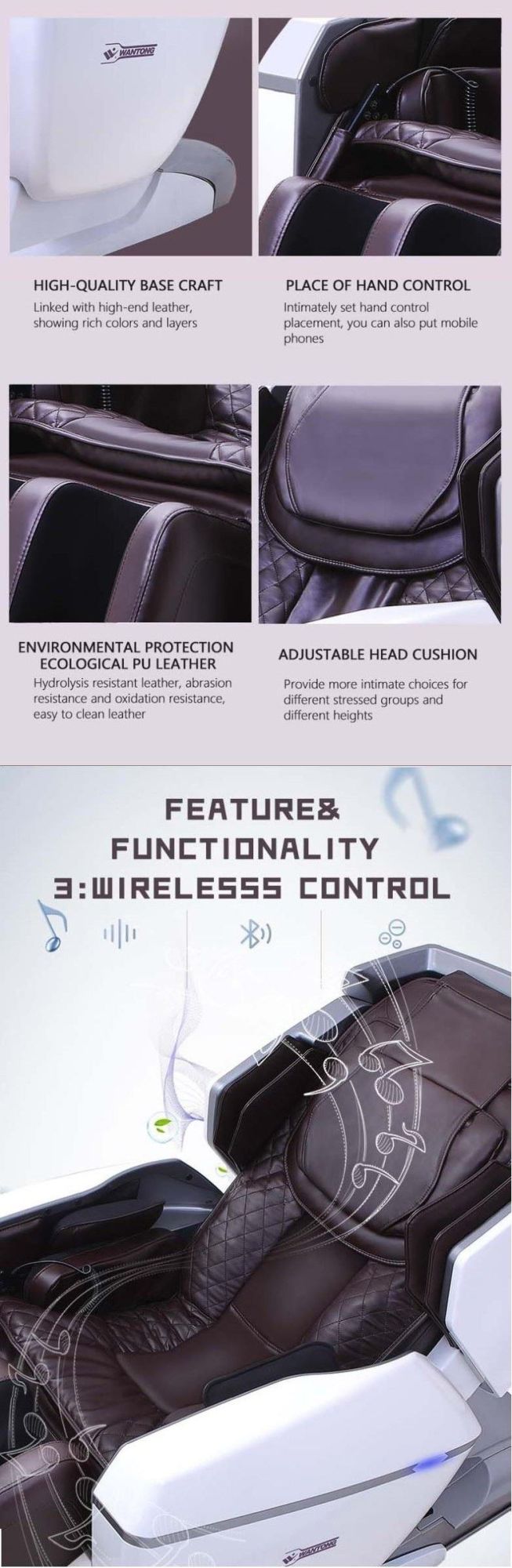 One Button Sliding 4D Zero Gravity Full Body Music Massage Chair