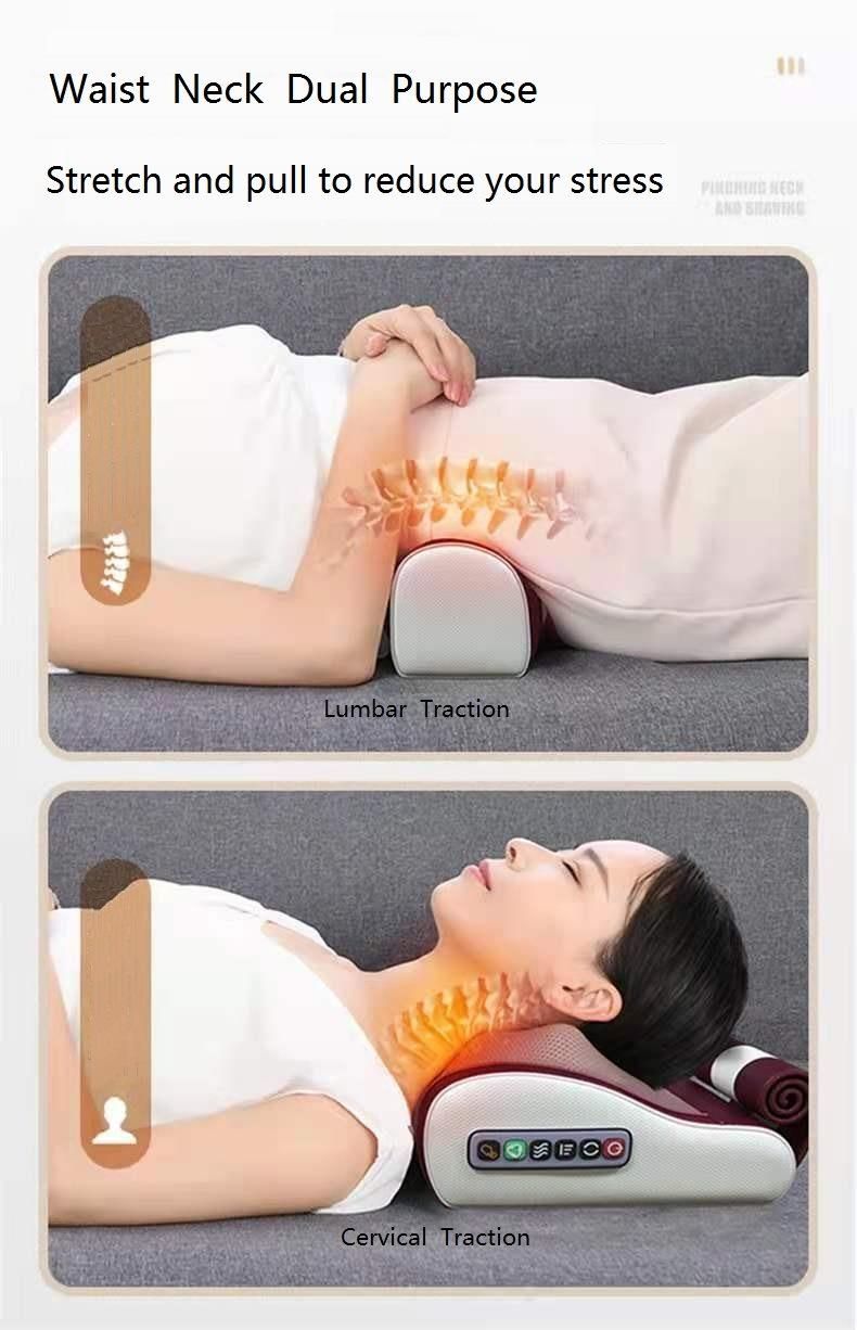 Newest Portable Massage Pillow with Car Home Dual Use for Neck Back Shoulder Waist Body Massage