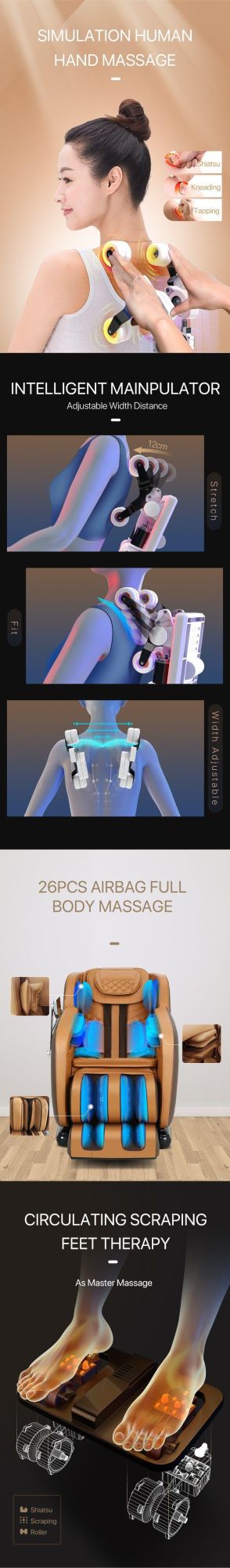 High Standard Best Quality Full Body Air Bags Massage Chair Price