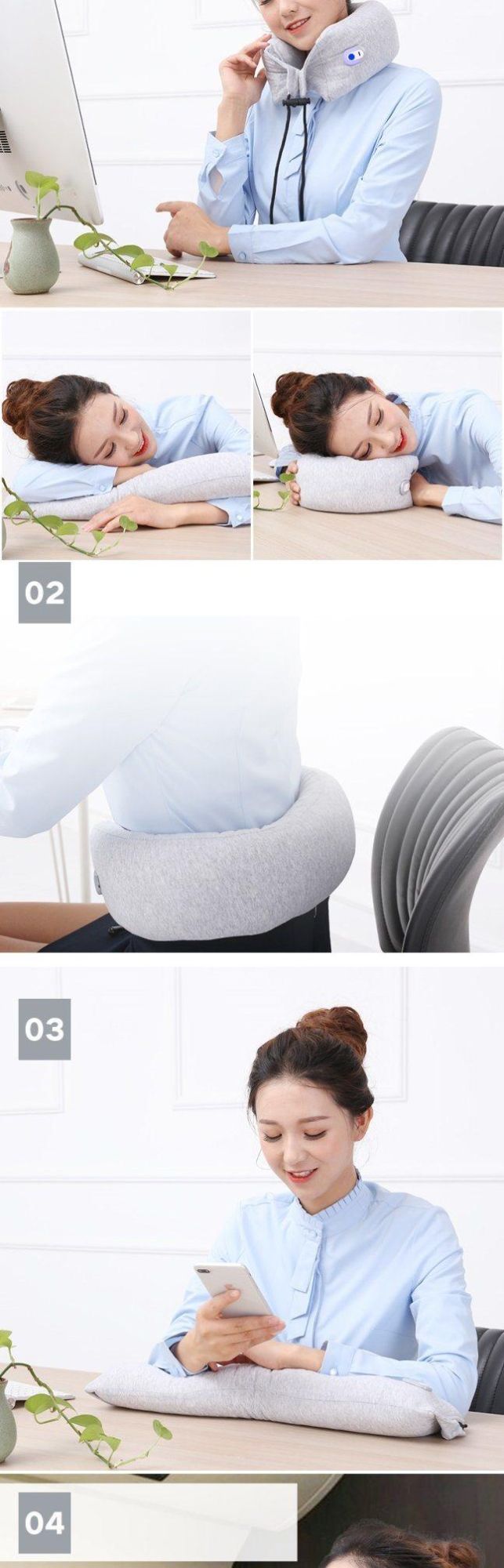 Hot Selling Long Natural Latex Pillow Foam Pillow Neck Pillow for Office, Home, Travelling