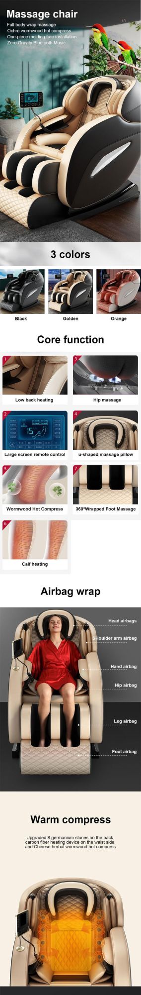 2021 Latest Heating Stretching Therapy Equipment 4D Massage Chair