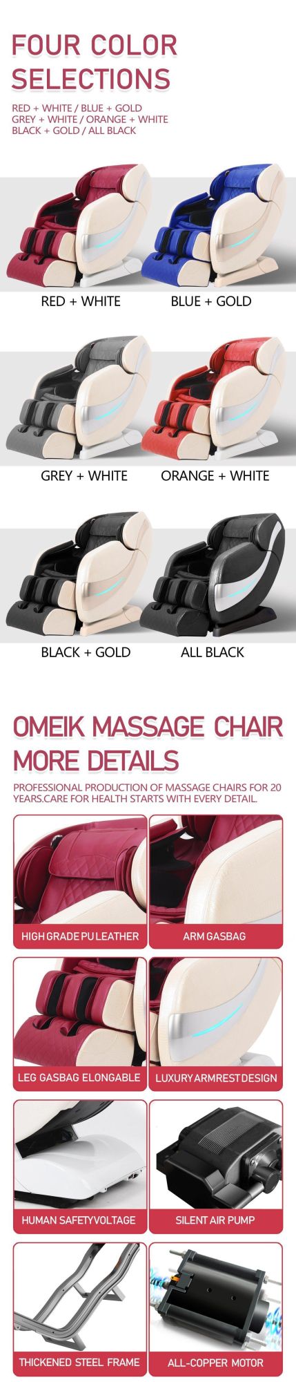 Newest Best Confortable Full Body Stretch Luxury Popular Massage Chair