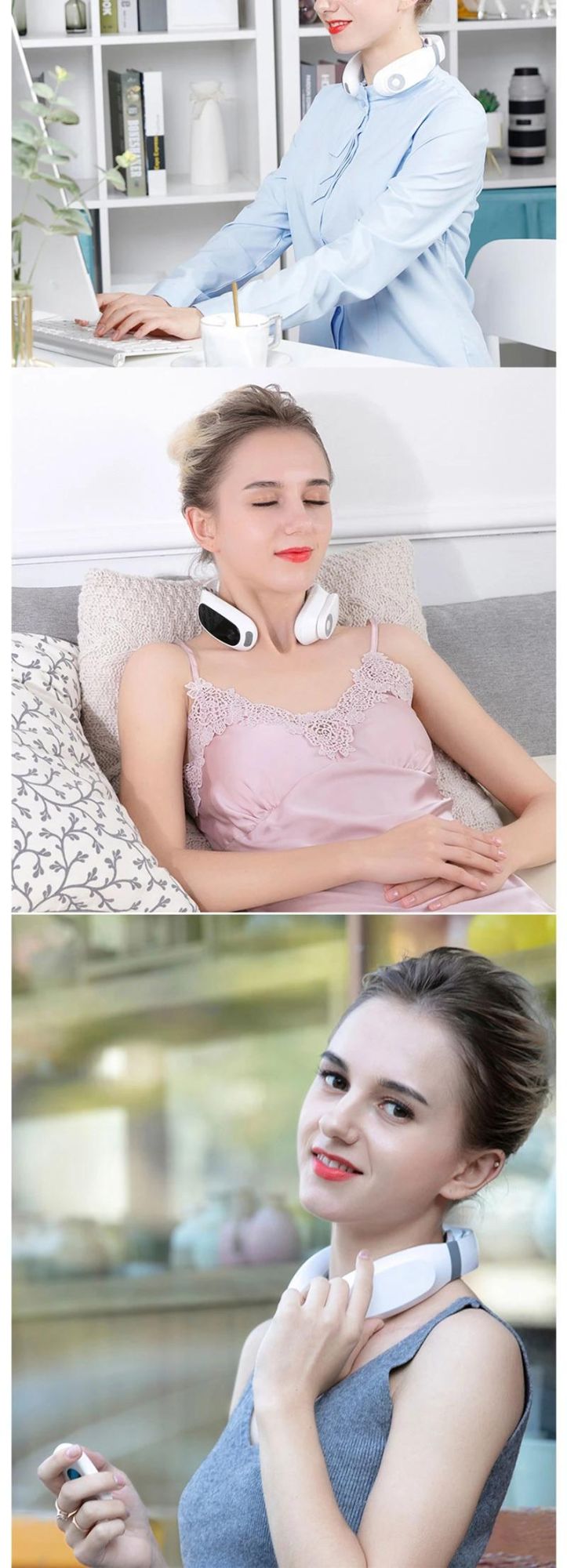 Electric Pulse Neck Massager Far Infrared Heating Health Care Relaxation for Cervical Vertebra Pain