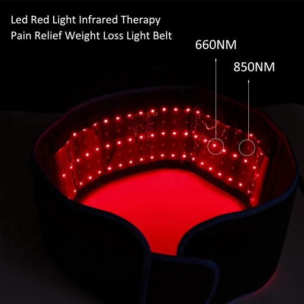 Adjustable Electric Waist Heating Pad Massage Heated Therapy Lumbar Brace Wrap LED Red Light Therapy Belt W/Timer