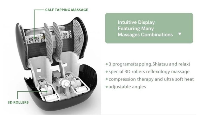 Tapping Rolling Electric Heating Vibrated Shaking Shiatsu Foot and Calf Massager