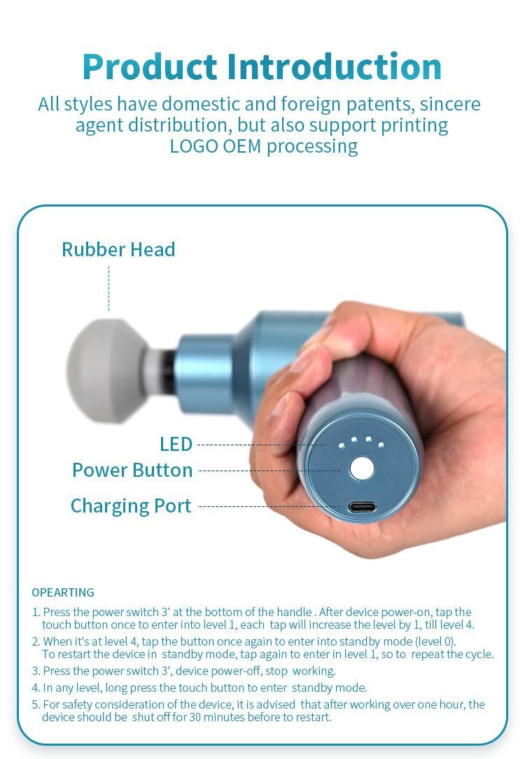 Auto Speed Change Mini Massage Gun Without Press The Key