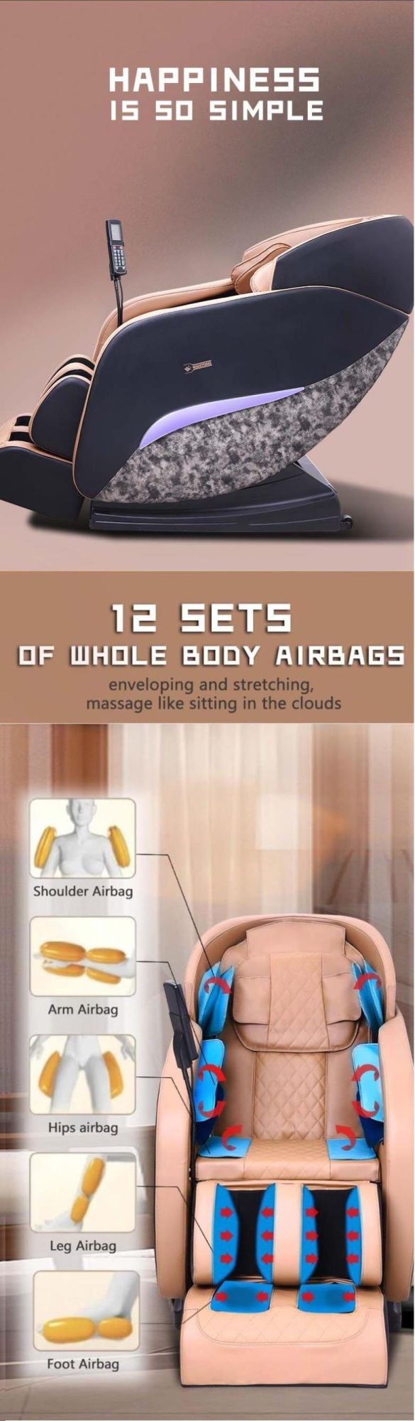 Economic Full Body Airbag Zero Gravity Massage Chair Better Manufacturer