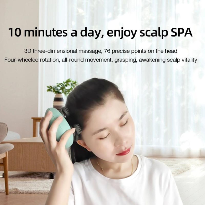 Waterproof Electric Head Massage, Wireless Scalp Massager to Prevent Hair Loss, Deep Tissues of The Body, Kneading Vibration, Hand-Held Relaxation