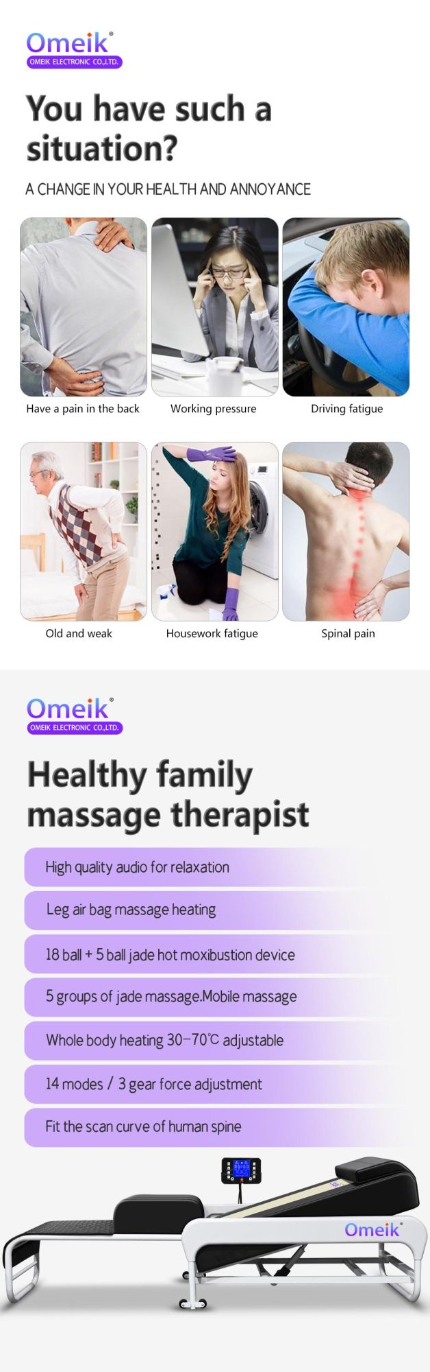 Upgraded Electric Low Price Premium Far Infrared Heating Jade Roller Best Nuga Massage Equipment for Body Relaxing