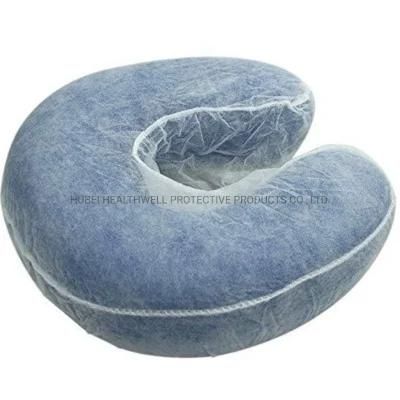 Nonwoven Disposable Fitted Face Cradle Cover, Disposable Beauty Face Rest Cover for Massage, Disposable Fitted Face Rest Cover