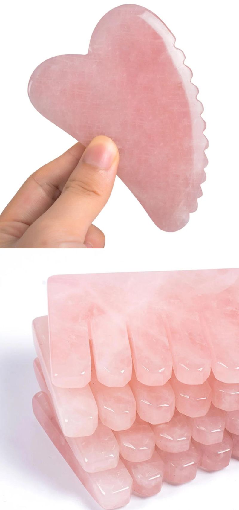 Wholesale Pink Jade Quartz Massager Hair Comb