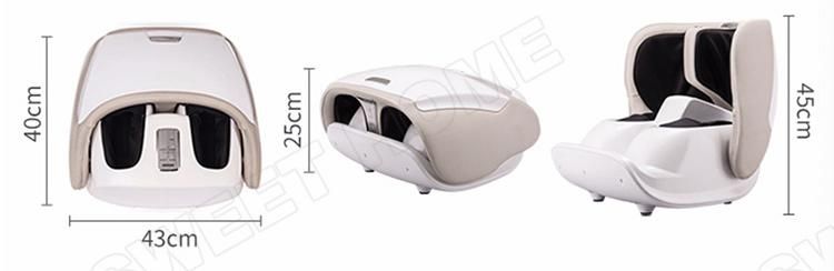 Blood Circulation Heated Electric Air Compression Vibrating Shiatsu Foot and Leg Massager with Kneading Rollers