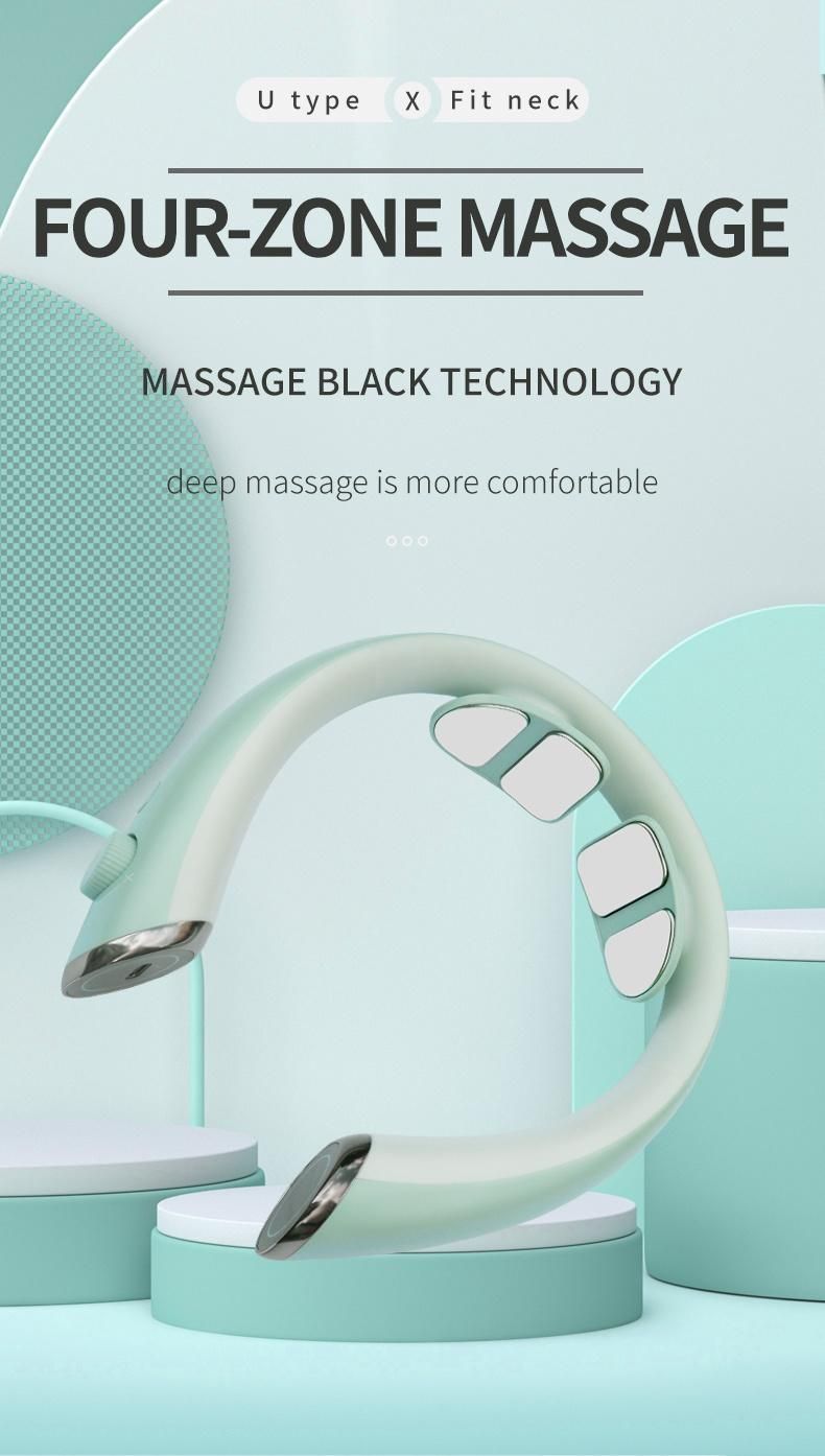 New Type Intelligent Neck Massage for Pain Relief, 6 Modes 15 Levels Cordless Deep Tissue Trigger Point Neck Massager