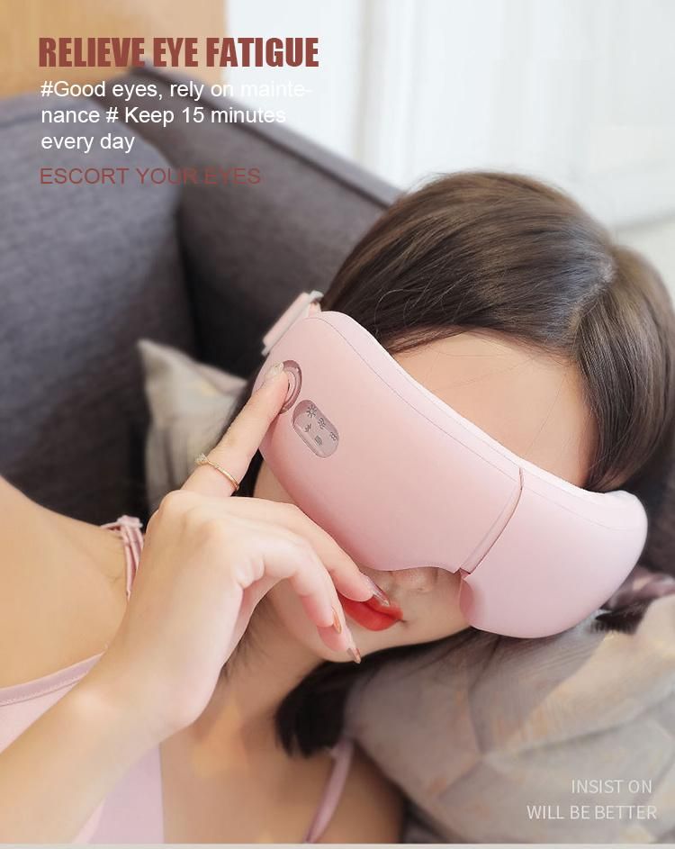 Smart Airbag Sonic Vibration Foldable Portable Wireless Eye Massager with Heat