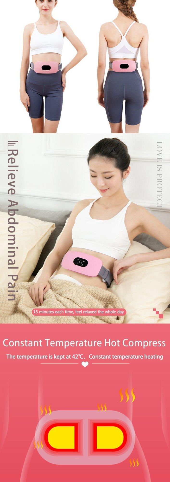 Hezheng Electric Kneading and Vibration Body Fat Burning Weight Loss Belly Massage Slimming Belt with Heat