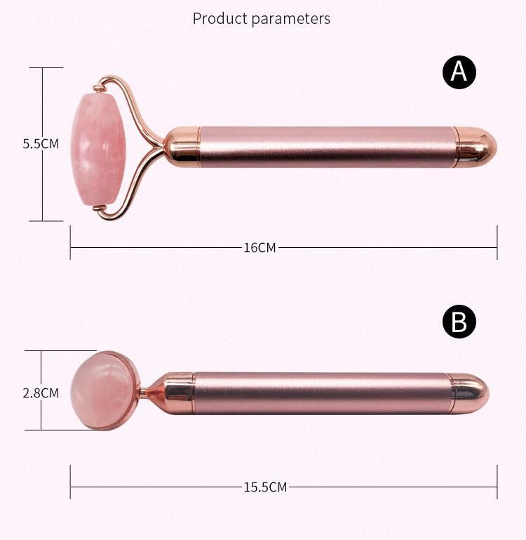 Face Massager Roller Vibrating Facial Rose Quartz Vibrating Facial Roller