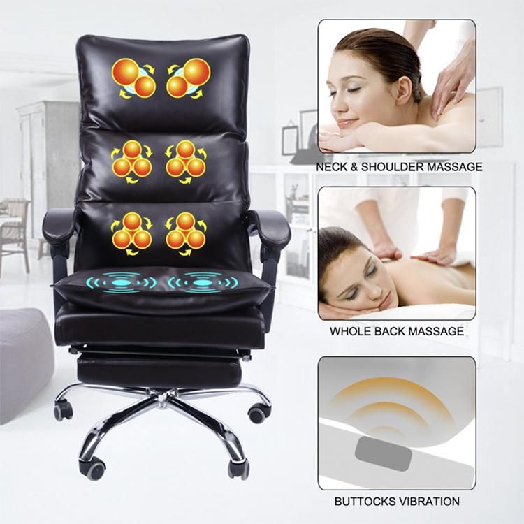 Unique Deluxe Small Portable Neck Back Chair Massager Compact Electric 3D Shiatsu Kneading Vibrating Swivel Office Massage Chair