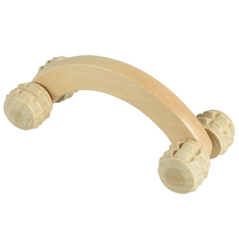 4 Wheel Body Cellulite Massager Hand Roller Wooden Body Massager